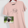 Camiseta ilustración mascota silueta rosa centro foto