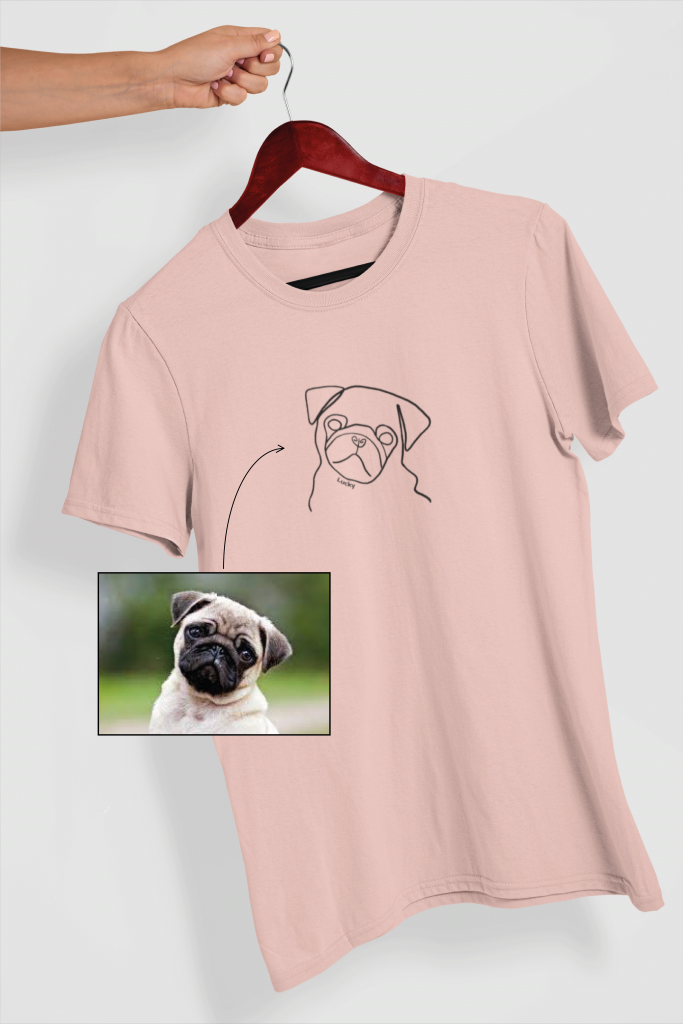 Camiseta ilustración personalizada mascota silueta ilustraStories