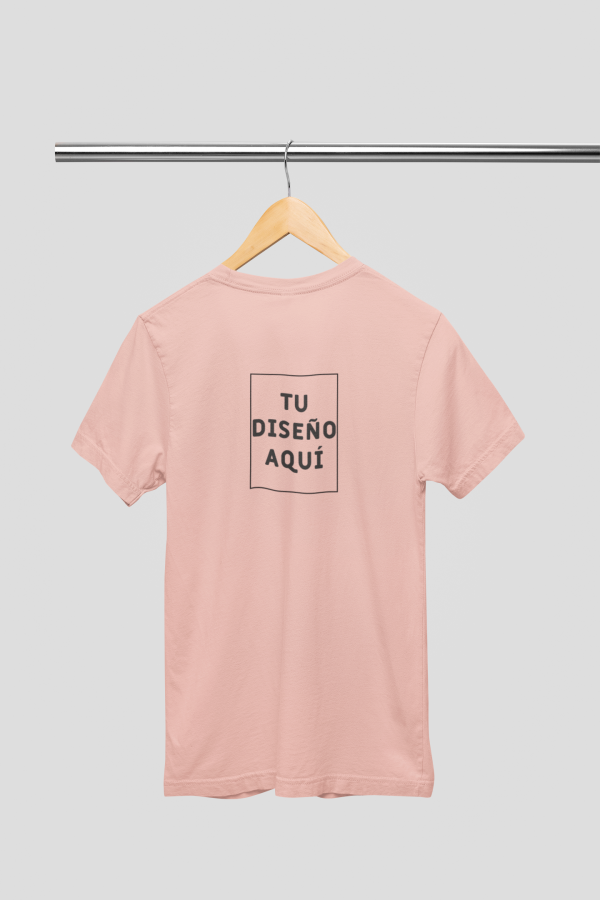 Camiseta personalizable rosa detras