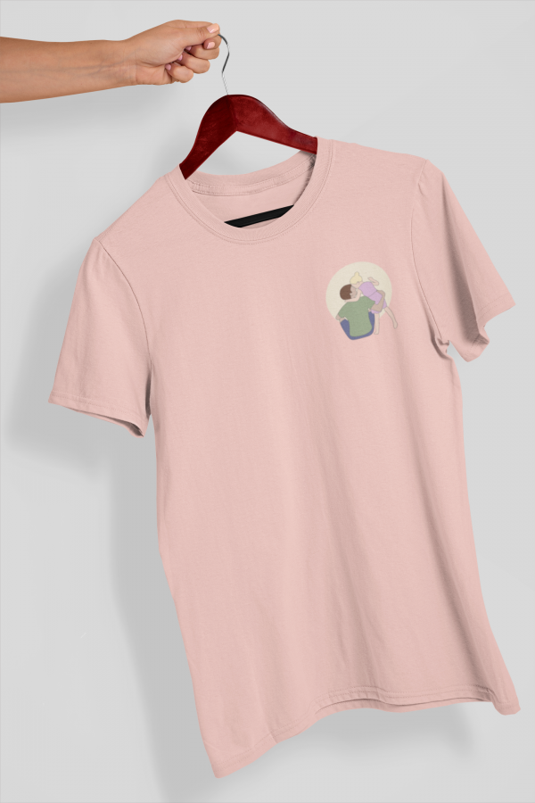 Camiseta rosa silueta y color lateral