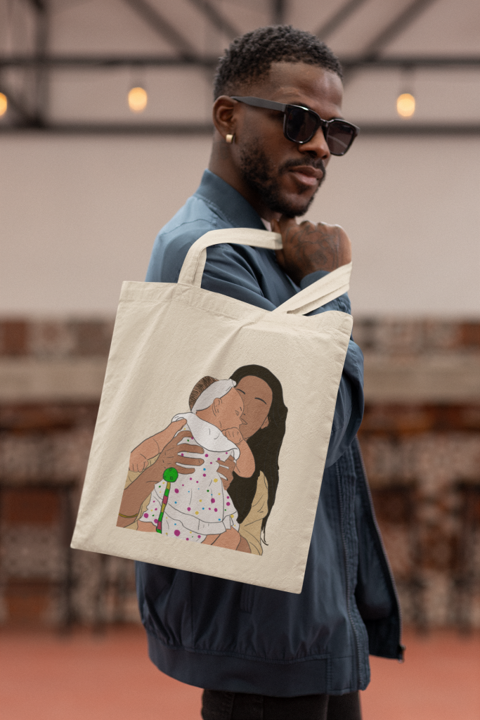 Chico totebag ilustracion personalizada