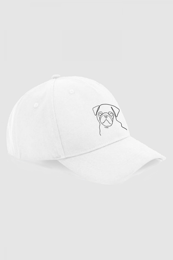 Gorra-ilustracion-personalizada-color-blanco-linea-gruesa