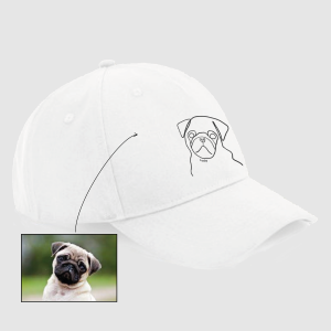 Gorra-ilustracion-personalizada-color-blanco-linea-gruesa foto
