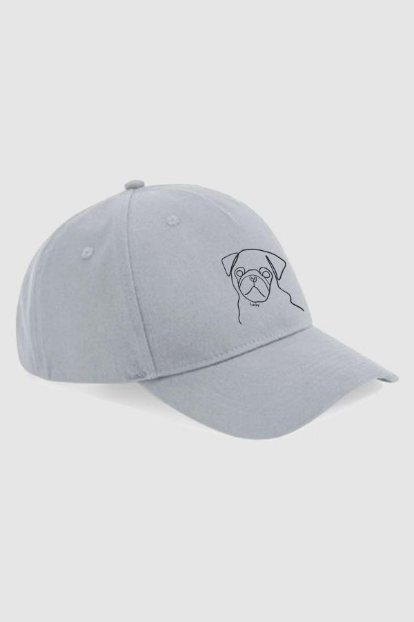 Gorra-ilustracion-personalizada-color-gris-linea-gruesa