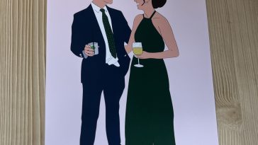 Lámina ilustración personalizada de una foto pareja
