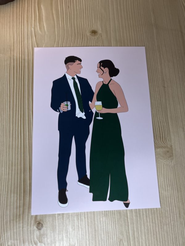 Lámina ilustración personalizada de una foto pareja
