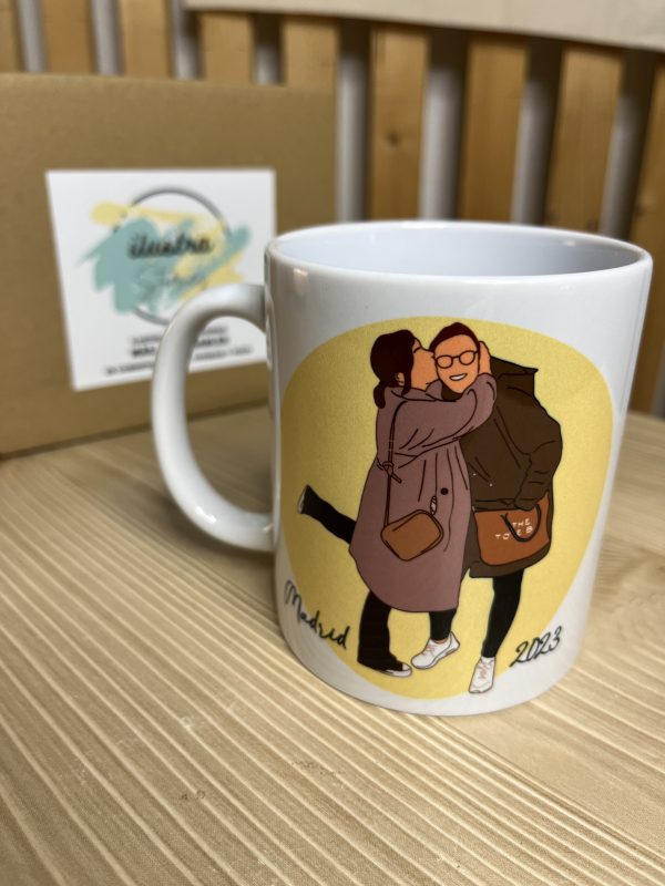 Taza ilustración personalizada regalo amiga
