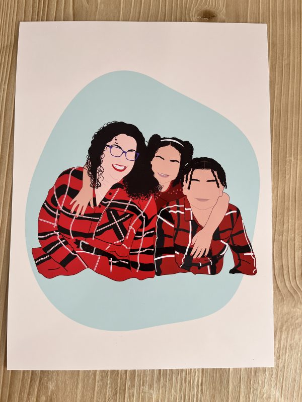 Lámina ilustración personalizada de una foto para casa