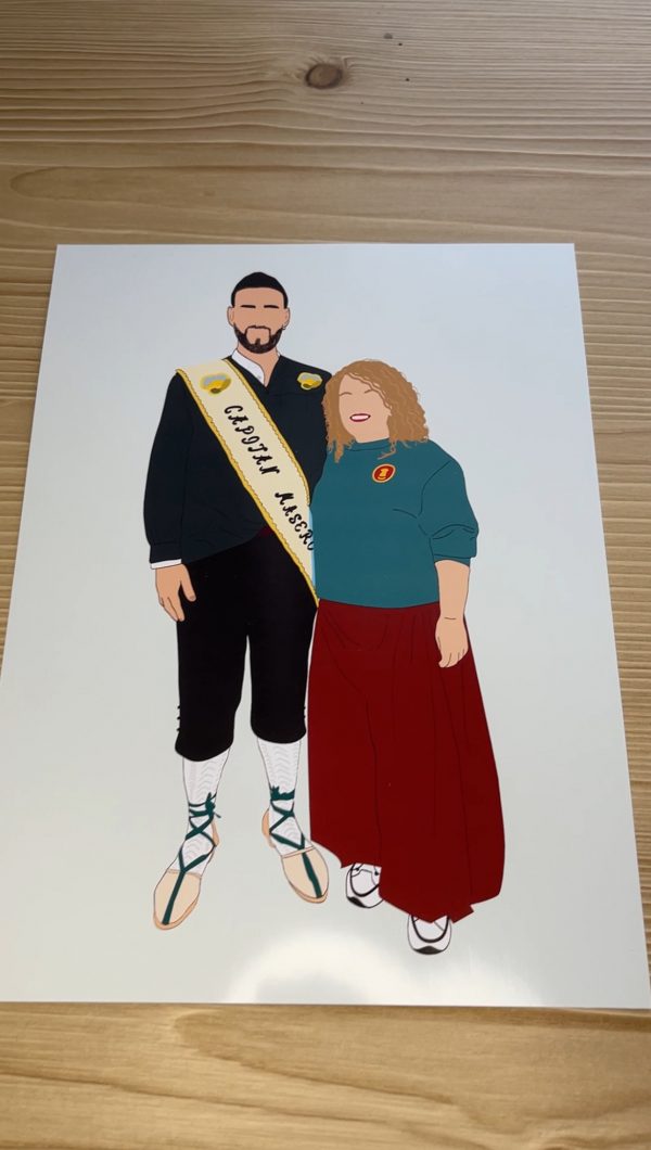 Lámina ilustración personalizada de una foto para regalo