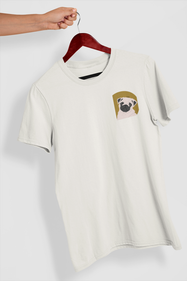 camiseta ilustracion personalizada beige color fondo nombre lateral