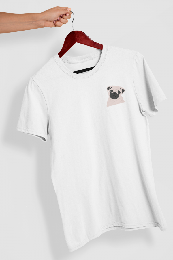 camiseta ilustracion personalizada blanco color lateral