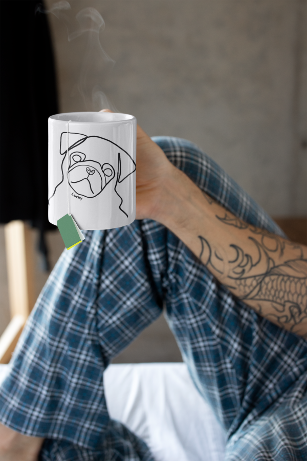 chico taza personalizada linea gruesa