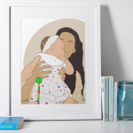 cuadro con lamina de ilustracion personalizada