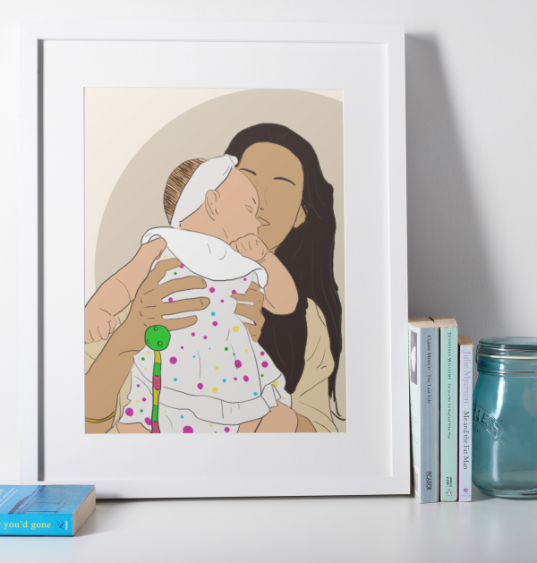 cuadro con lamina de ilustracion personalizada fondo total
