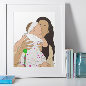 cuadro con lamina de ilustracion personalizada sin fondo