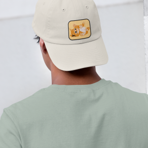 Chico gorra beige ilustración personalizada con marco