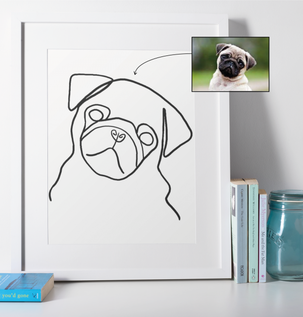 lamina-ilustracion-personalizada-linea-gruesa-nombre-foto