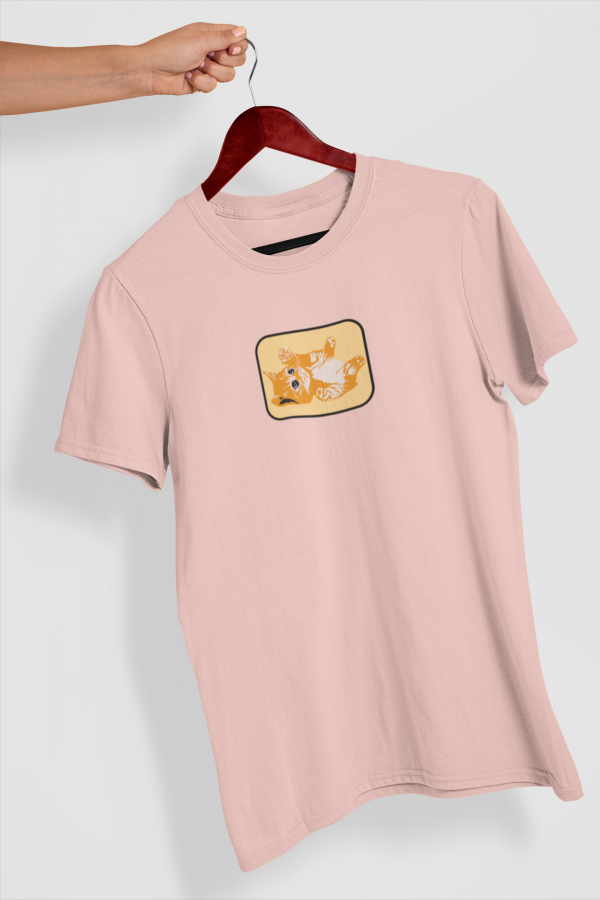 Camiseta rosa ilustración personalizada mascota con marco
