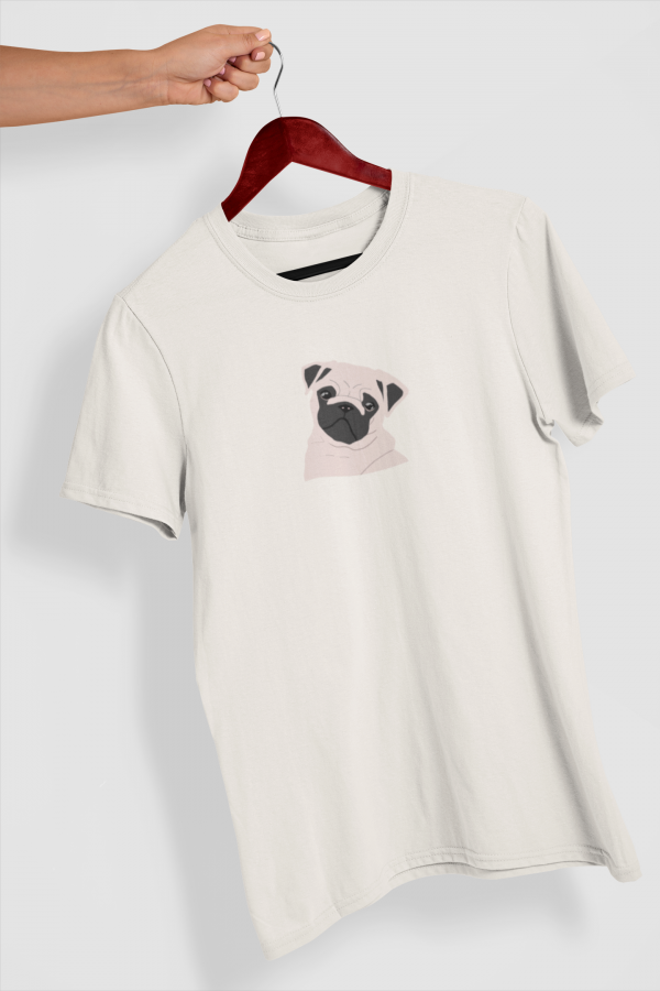 Camiseta beige ilustración personalizada mascota