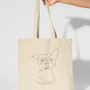 Totebag ilustración personalizada mascota silueta - Caligráfico