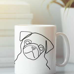 taza ilustracion personalizada linea gruesa