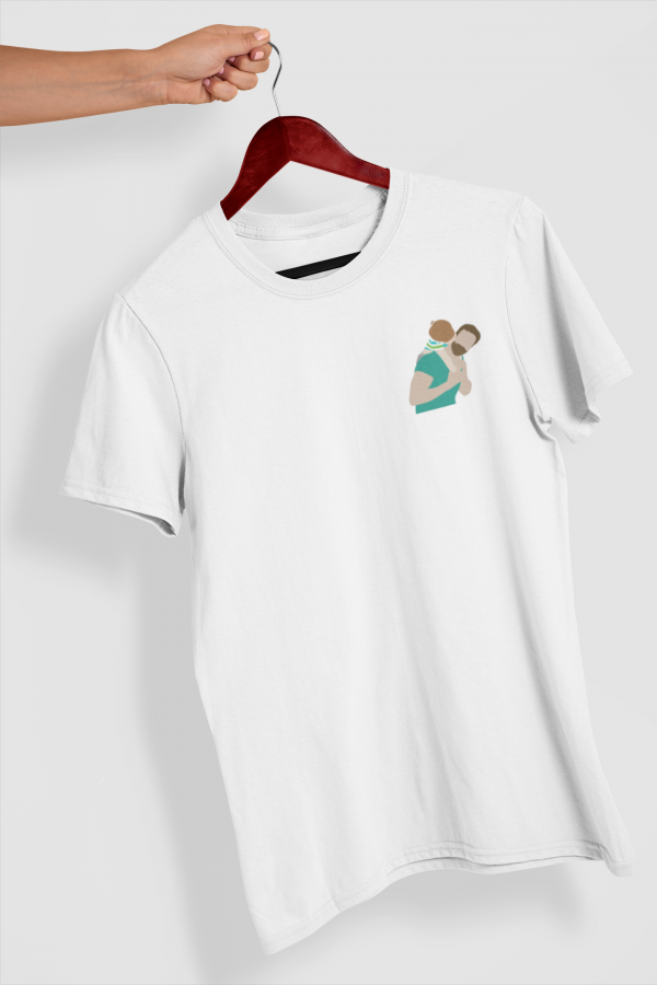 Camiseta blanco padre e hijo color lateral
