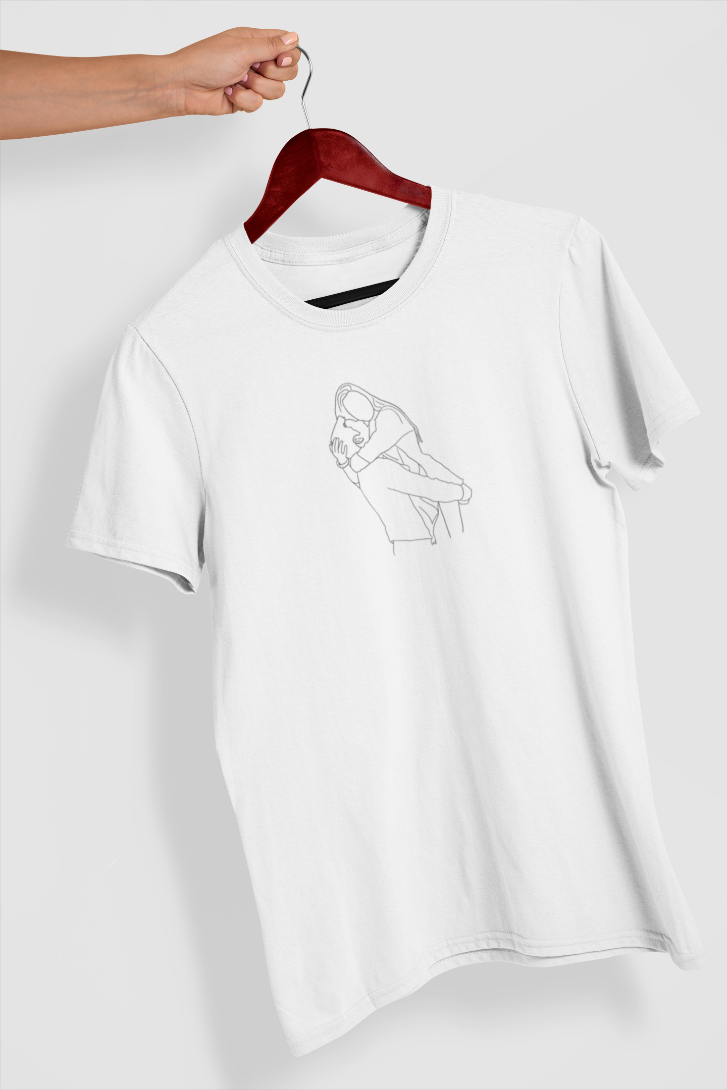 Camiseta personalizada blanca silueta centro