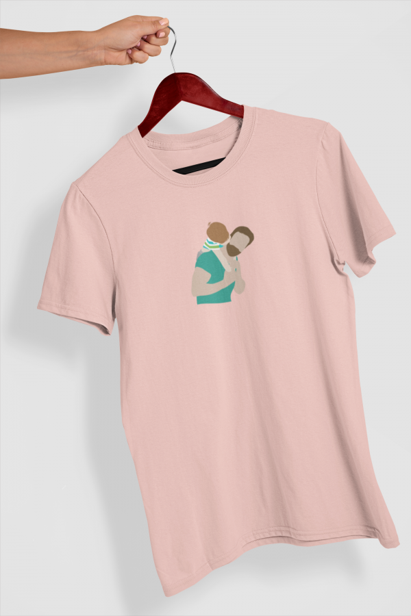 Camiseta rosa padre e hijo color