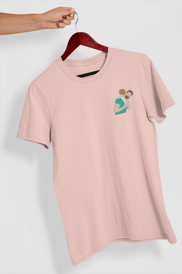 Camiseta rosa padre e hijo color lateral