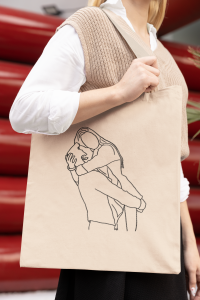 Chica totebag silueta