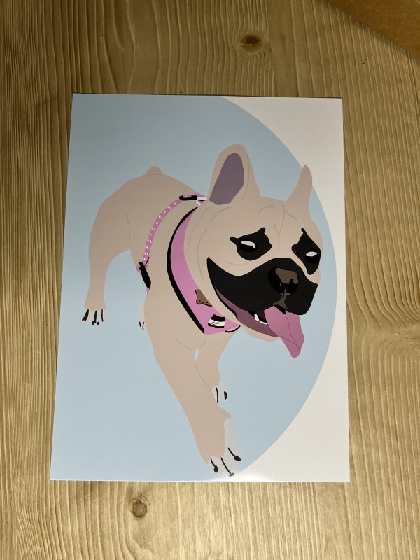Lámina ilustración personalizada de una foto perro
