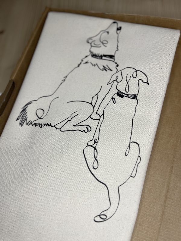 Totebag ilustración personalizada silueta de perro