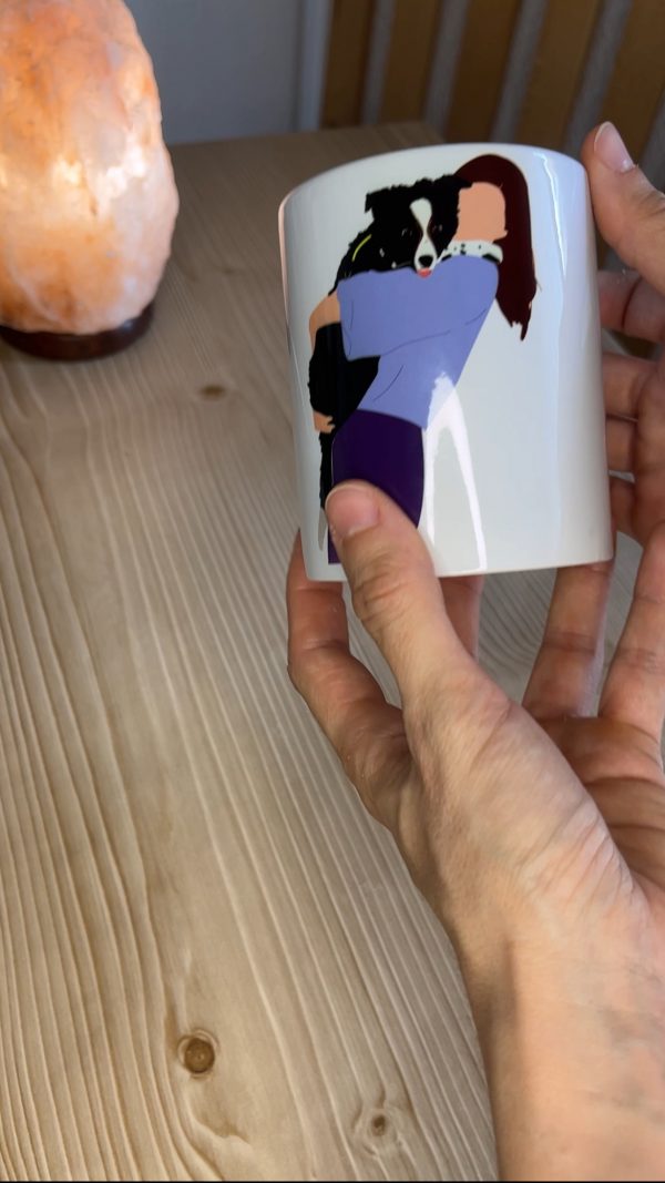 Taza ilustración personalizada color perro