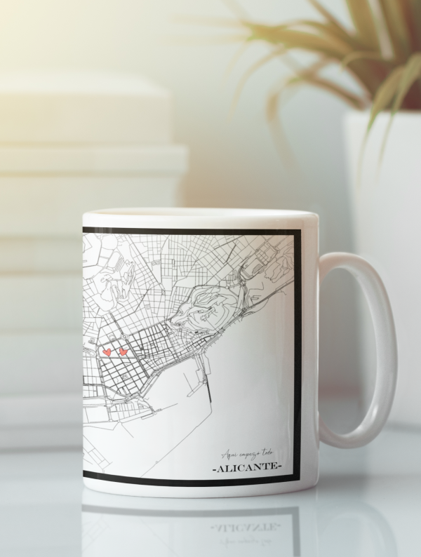 Taza mapa marco grande
