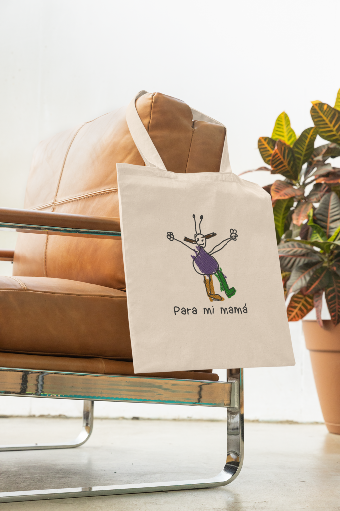 Totebag dibujo niña mama