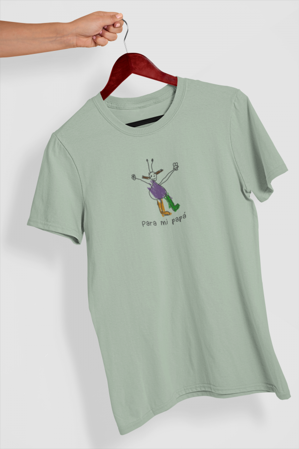 camiseta verde dibujo central papa