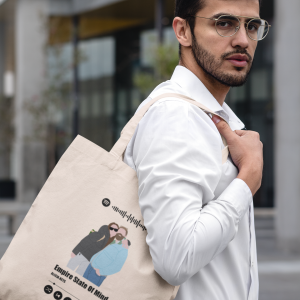 Chico totebag playlist con ilustracion personalizada