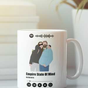 Taza playlist con ilustracion personalizada