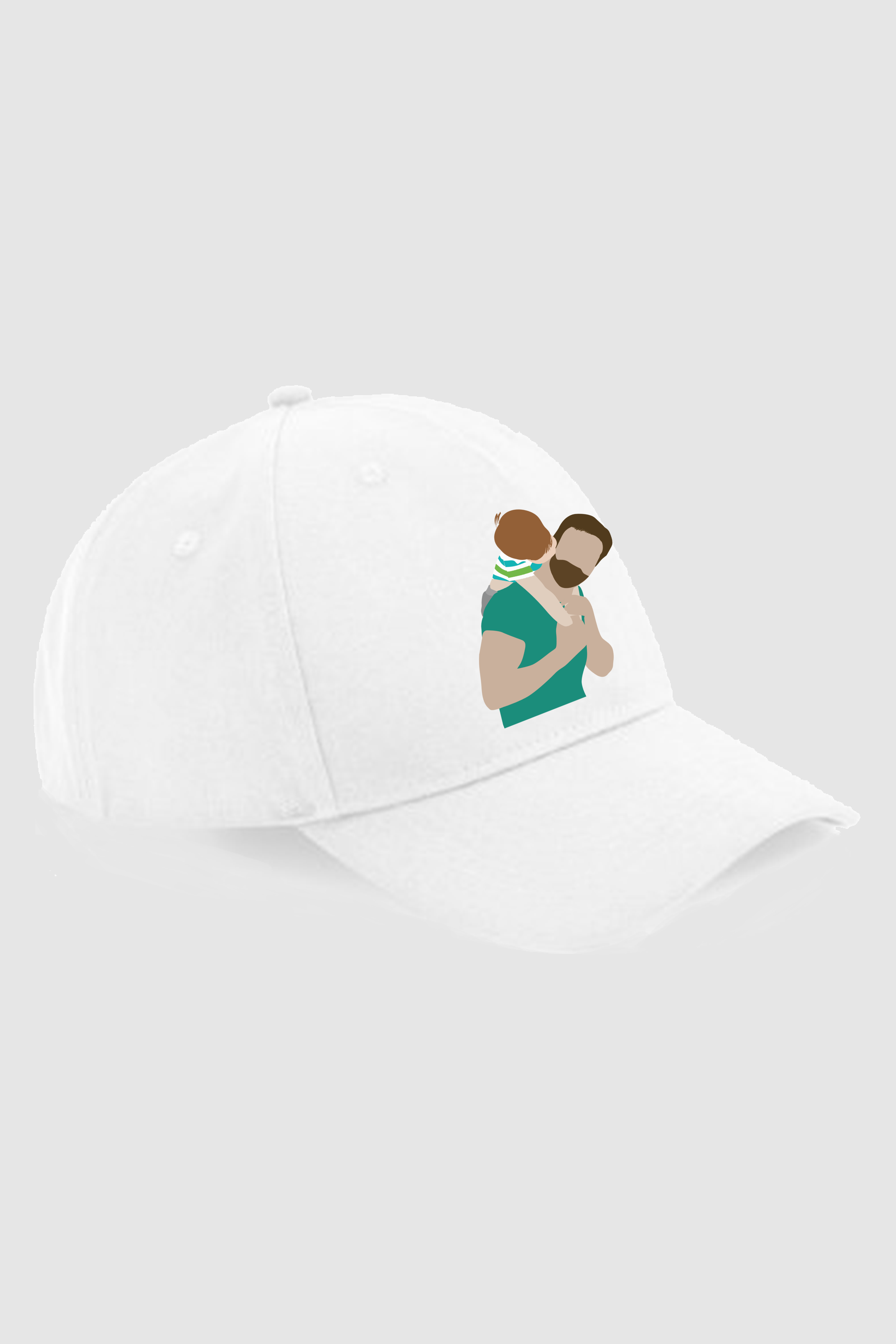 Gorra blanca ilustración personalizada solo color
