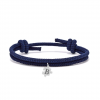 Pulsera cuerda y pieza puzzle con inicial a láser - Azul Oscuro