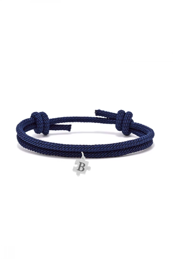 Pulsera-cuerda-azul-puzzle-plata