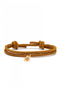 Pulsera cuerda camel puzzle dorado