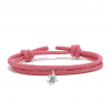 Pulsera cuerda y pieza puzzle con inicial a láser - Rosa