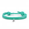 Pulsera cuerda y pieza puzzle con inicial a láser - Turquesa