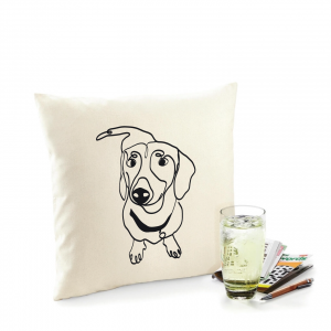 Cojín-algodón-personalizado-ilustración-mascota-silueta-perro