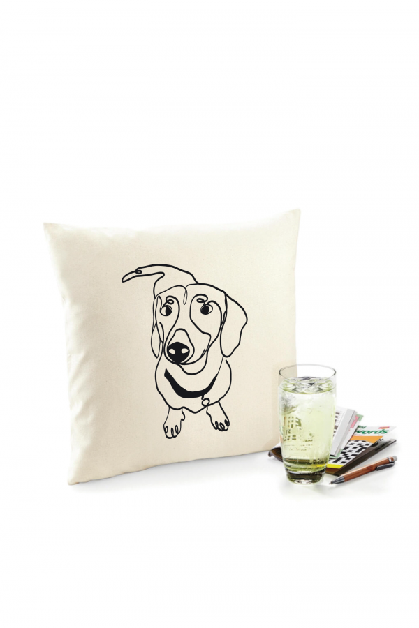 Cojín-algodón-personalizado-ilustración-mascota-silueta-perro