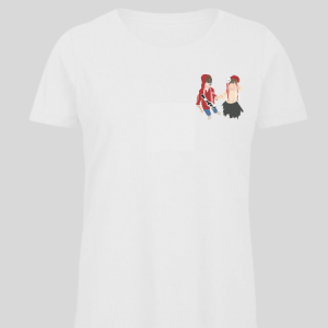 Camiseta blanca mujer ilustración personalizada color