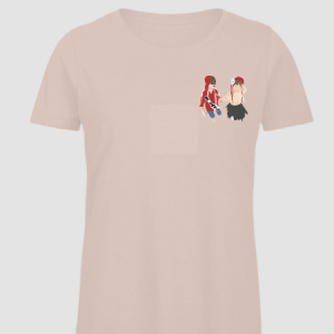 Camiseta rosa mujer ilustración personalizada color