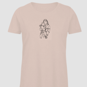 Camiseta rosa mujer ilustración personalizada