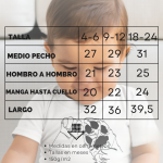 Guía de tallas camiseta bebé
